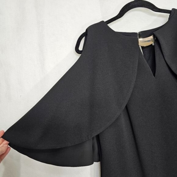 Joseph Ribkoff Black Robe Caplet Sheath Dress 14 - Picture 10 of 12